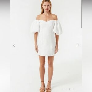 RHODE Dali White Off-Shoulder Dress